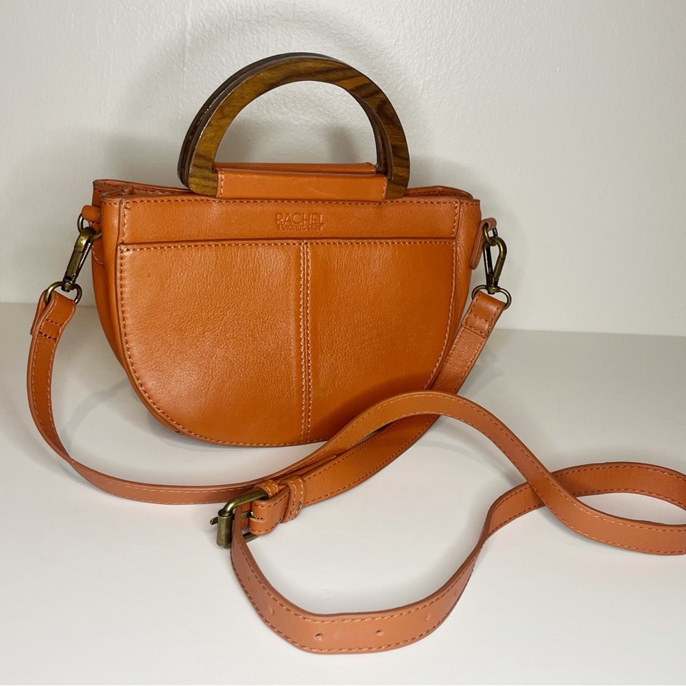 RACHEL ROY Leather Crossbody Bag with Wood Handles